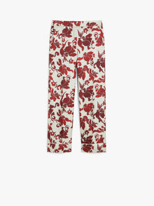 Patterned Twill Pyjama Trousers for Women - Red - Max Mara UAE