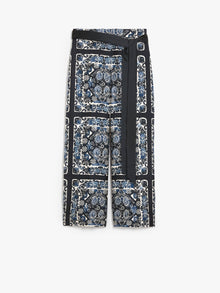 Wide-fit silk twill trousers