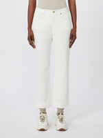 Stretch Cotton Bull Denim Jeans for Women - White - Max Mara UAE