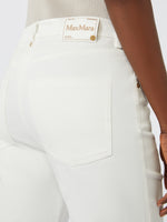 Stretch Cotton Bull Denim Jeans for Women - White - Max Mara UAE