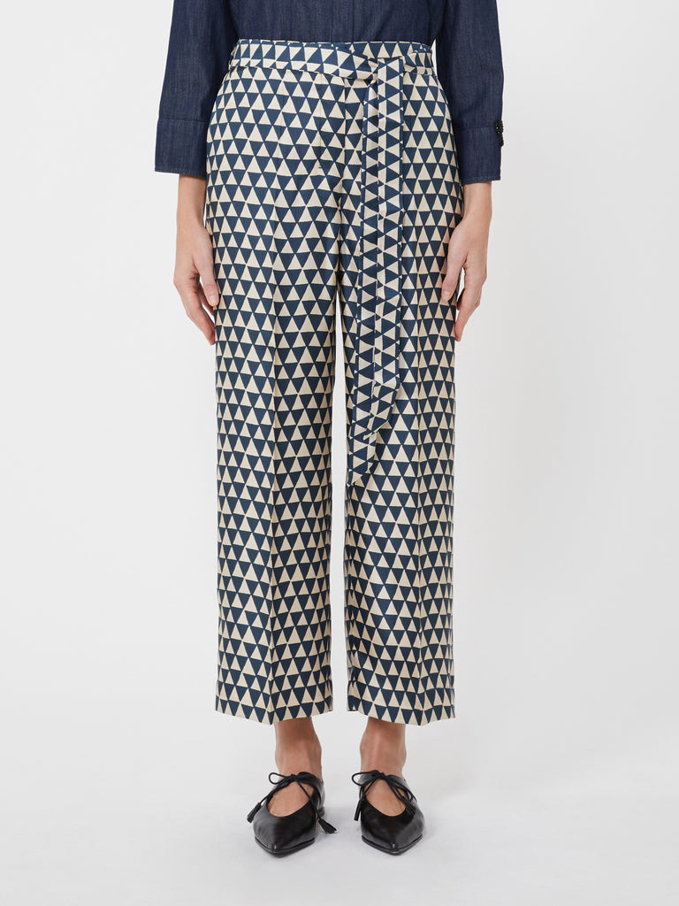 max mara printed silk trousers