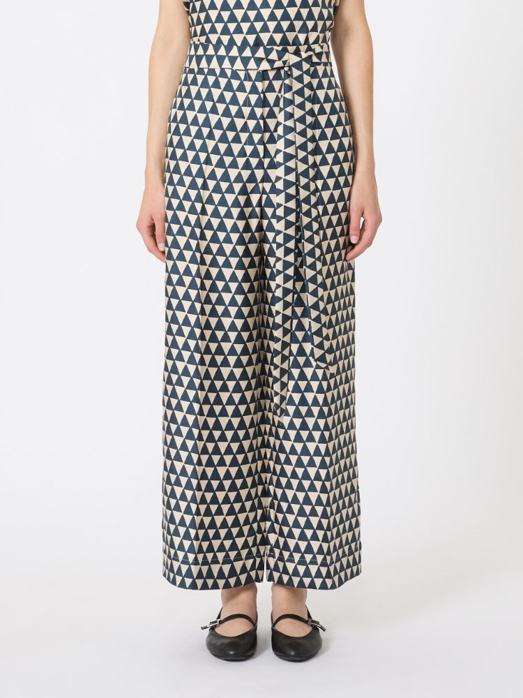 Printed silk trousers