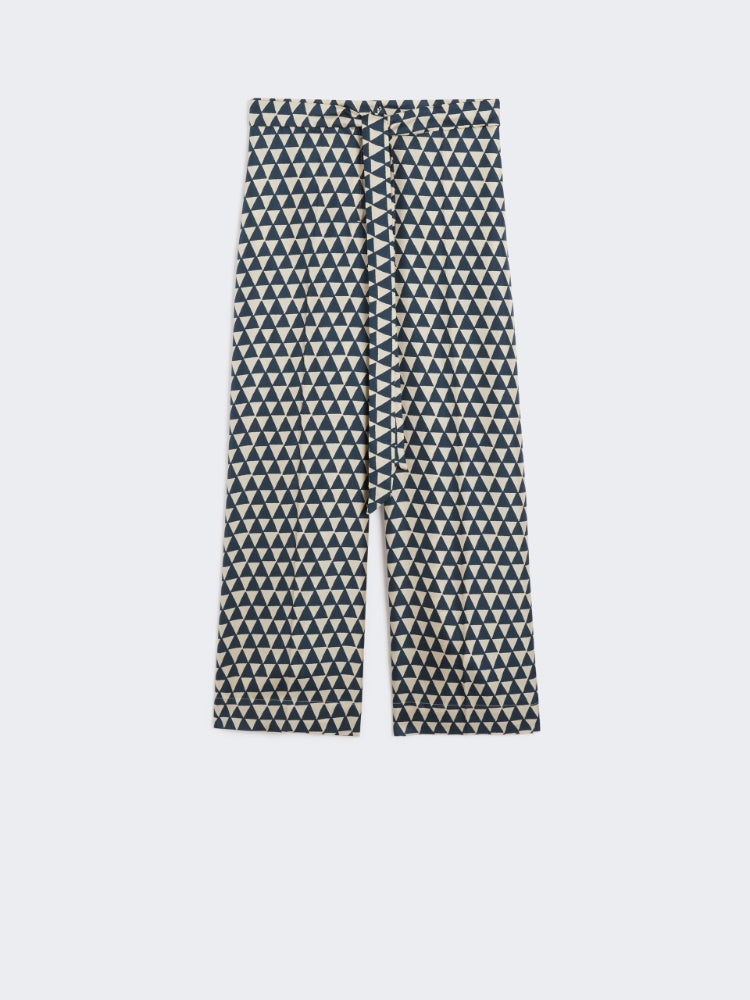Printed silk trousers