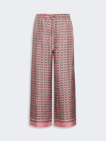 max mara printed silk twill trousers with drawstring for women