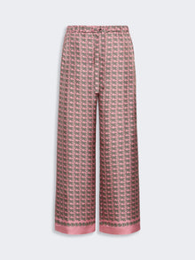 max mara printed silk twill trousers with drawstring for women