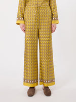 max mara printed silk twill trousers with drawstring for women