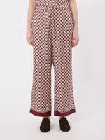 max mara printed silk twill trousers with drawstring for women