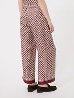 max mara printed silk twill trousers with drawstring for women