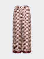 max mara printed silk twill trousers with drawstring for women