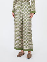 max mara printed silk twill trousers with drawstring for women