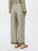 max mara printed silk twill trousers with drawstring for women