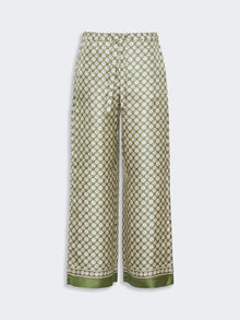 max mara printed silk twill trousers with drawstring for women