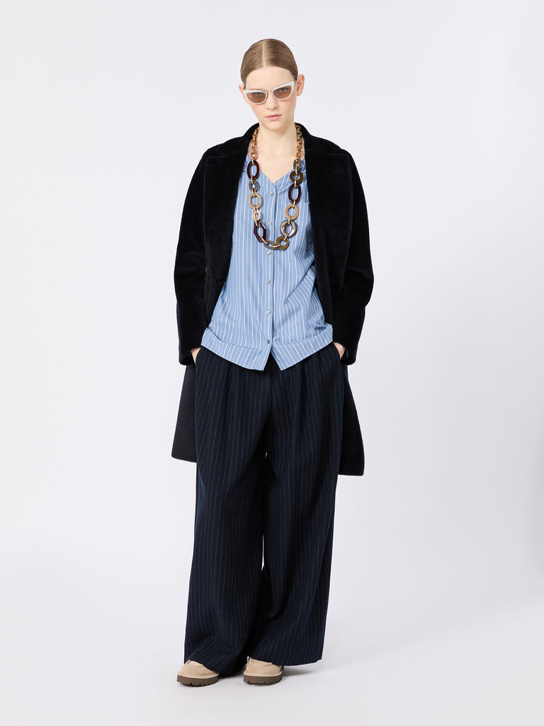 max mara chalk-stripe wool trousers