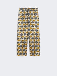 Fluid printed silk trousers