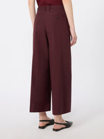 Cotton Poplin Trousers for Women - Dark Red - Max Mara UAE