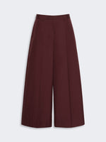 Cotton Poplin Trousers for Women - Dark Red - Max Mara UAE