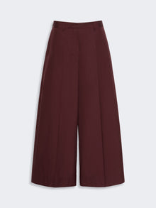 Cotton Poplin Trousers for Women - Dark Red - Max Mara UAE
