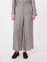 max mara printed silk twill trousers for women