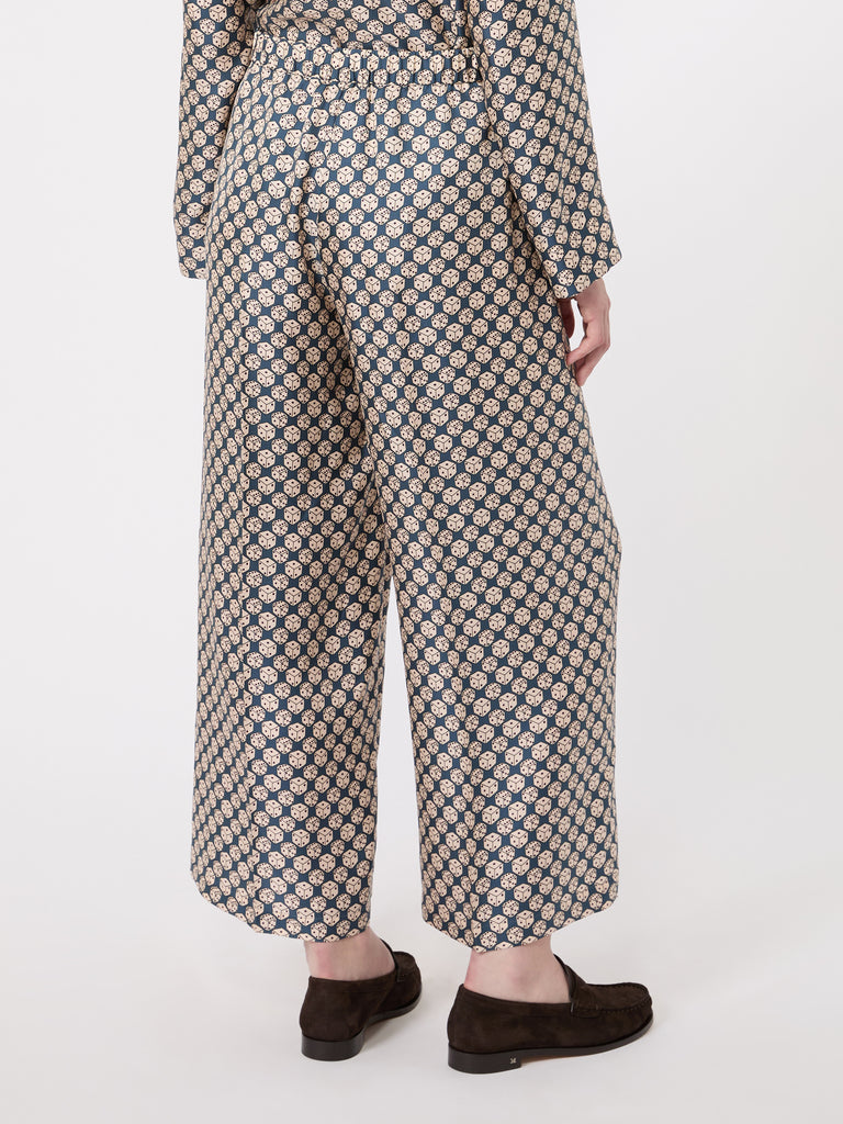 max mara printed silk twill trousers