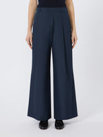 max mara wide-fit cotton poplin trousers for women