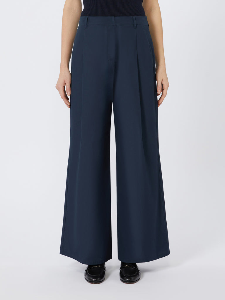 max mara wide-fit cotton poplin trousers
