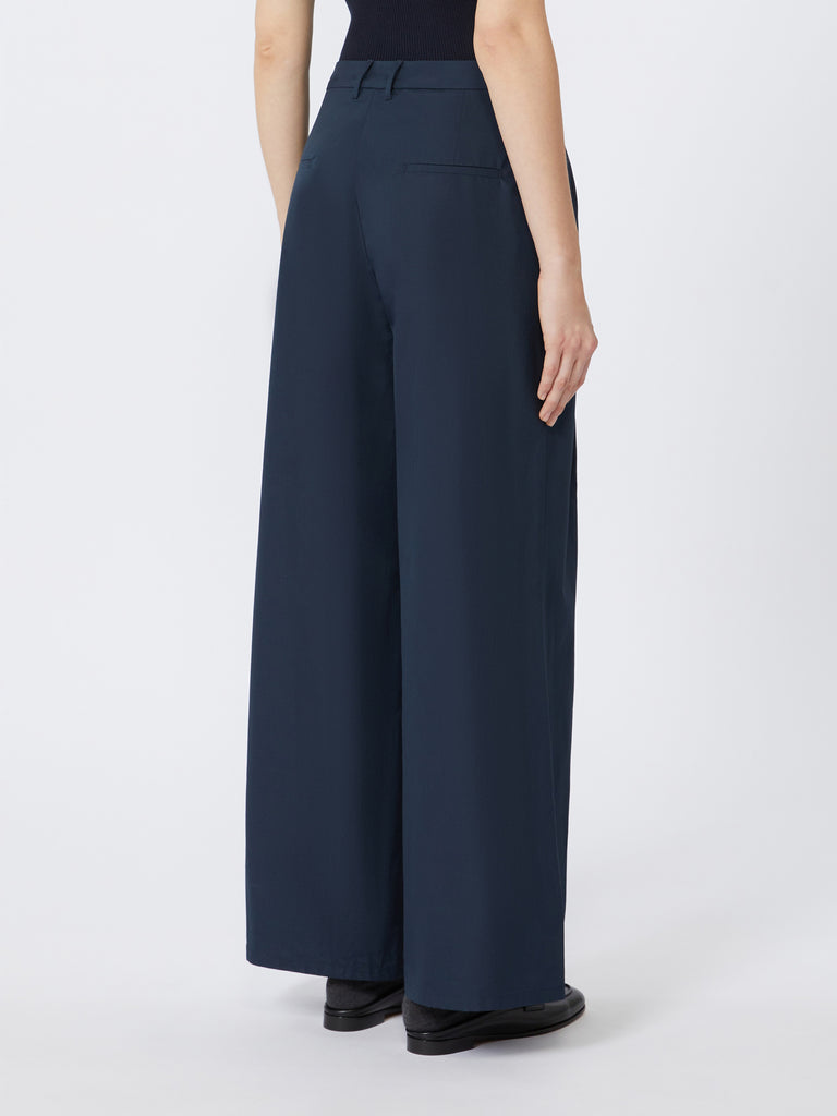 max mara wide-fit cotton poplin trousers