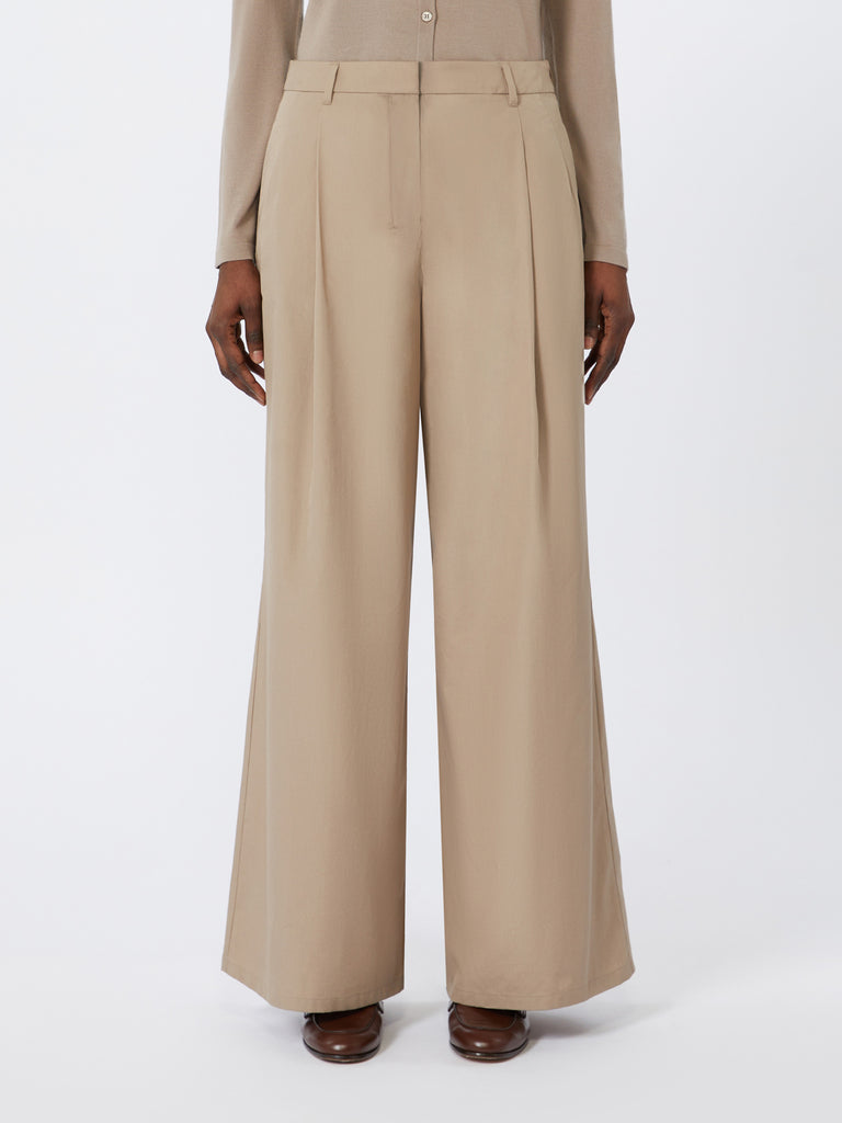 max mara wide-fit cotton poplin trousers