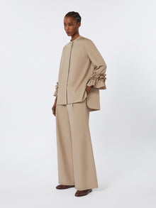 max mara wide-fit cotton poplin trousers for women