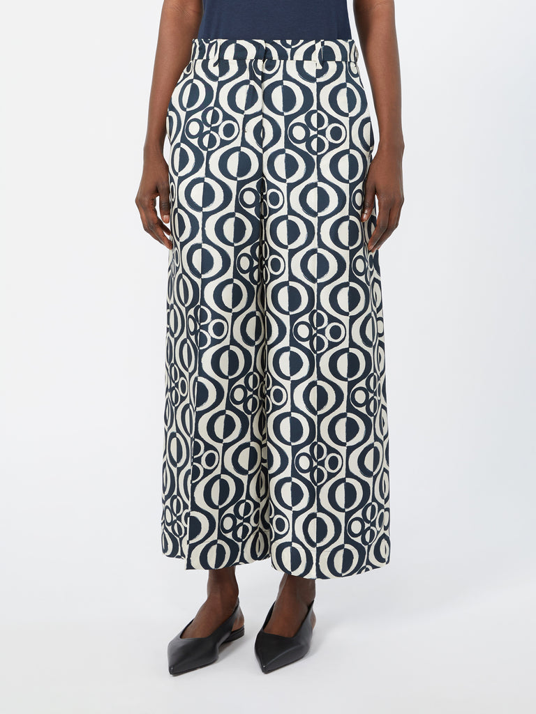 max mara printed silk twill trousers