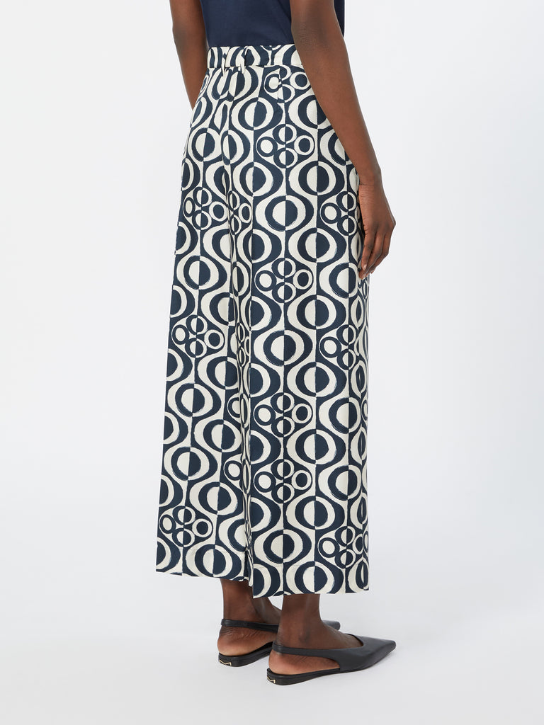 max mara printed silk twill trousers