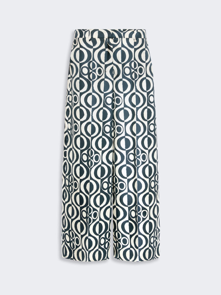 max mara printed silk twill trousers