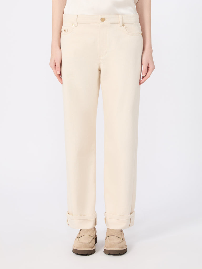 max mara cotton bull denim trousers