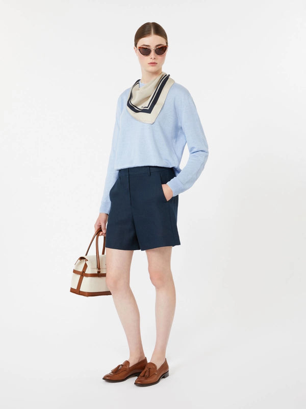 max mara linen basketweave shorts for women