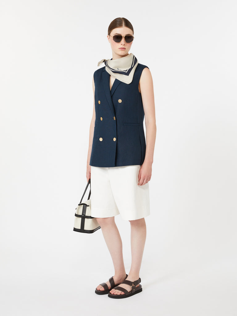 max mara cotton and linen drill bermuda shorts