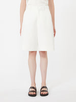 max mara cotton and linen drill bermuda shorts for women