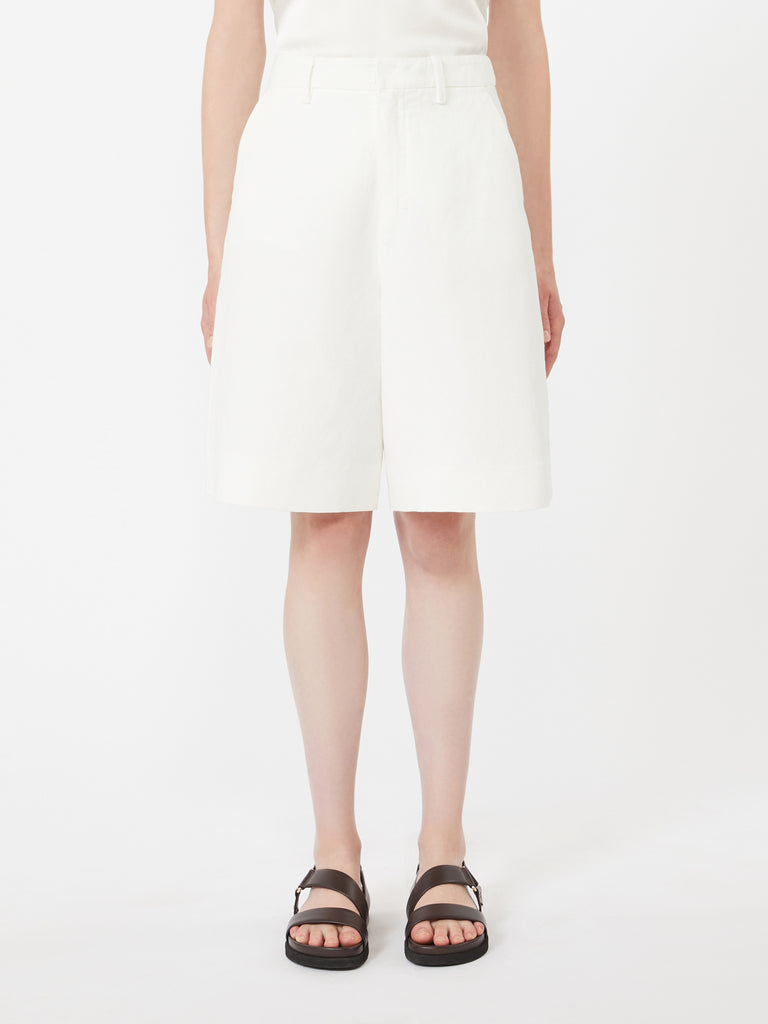 max mara cotton and linen drill bermuda shorts
