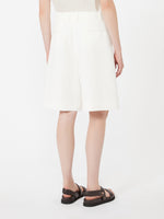 max mara cotton and linen drill bermuda shorts for women