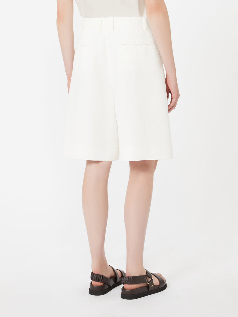 max mara cotton and linen drill bermuda shorts