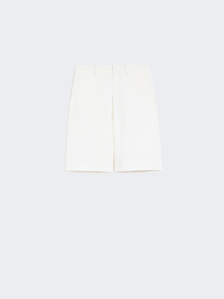 max mara cotton and linen drill bermuda shorts