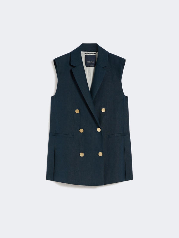 max mara linen basketweave gilet for women