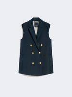 max mara linen basketweave gilet for women