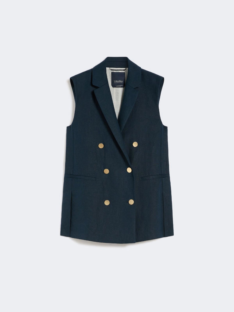 max mara linen basketweave gilet