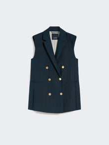 Linen Basketweave Gilet for Women - Midnightblue - Max Mara UAE