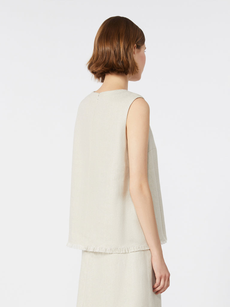 max mara cotton and linen basketweave top for women