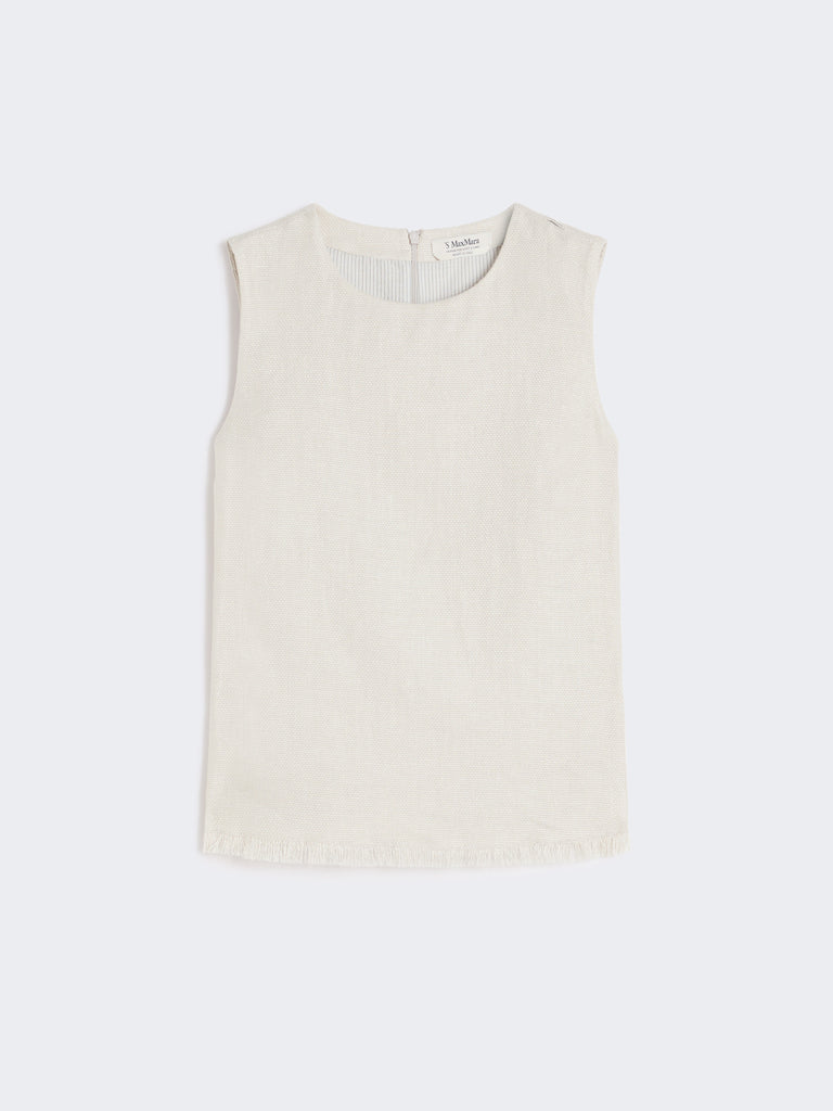 max mara cotton and linen basketweave top for women