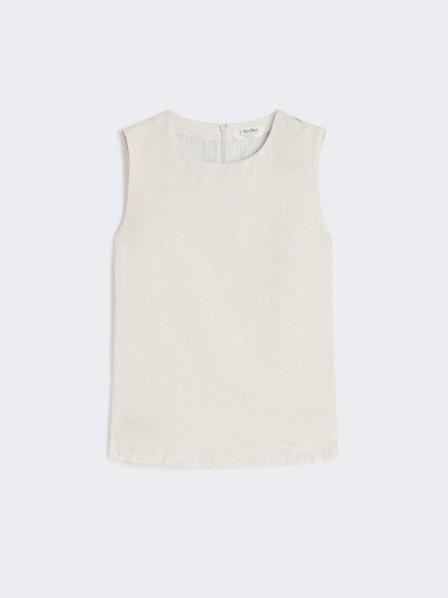 max mara cotton and linen basketweave top for women