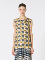 Reversible Printed Silk Top for Women - Mustard - Max Mara UAE