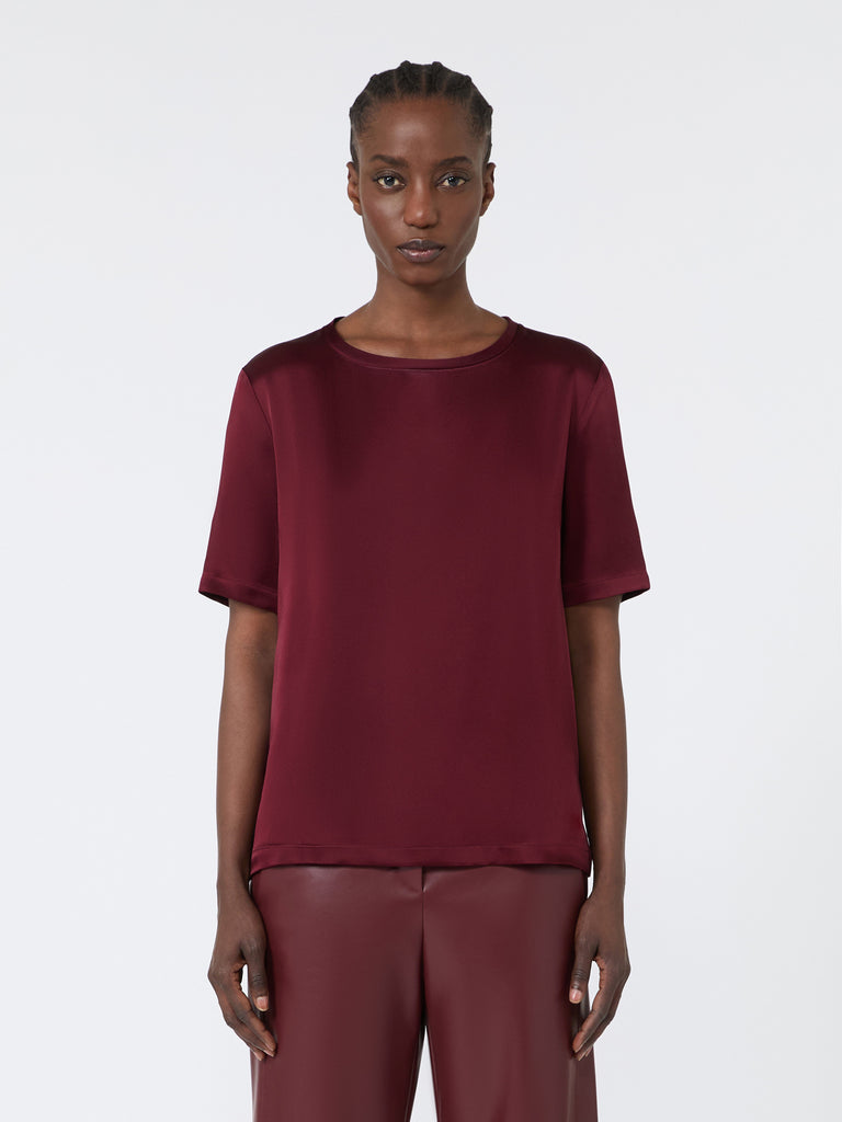 max mara satin crew-neck blouse