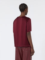 Satin Crew-Neck Blouse for Women - Bordeaux - Max Mara UAE