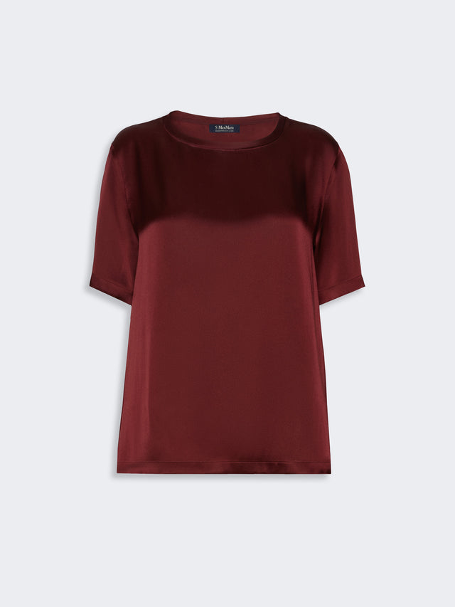 max mara satin crew-neck blouse for women